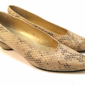 Norma B Women's Snakeskin Pointed Toe Sz 7.5 N
